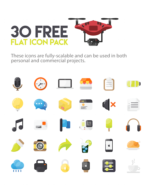 30 Free Flat Icon Pack